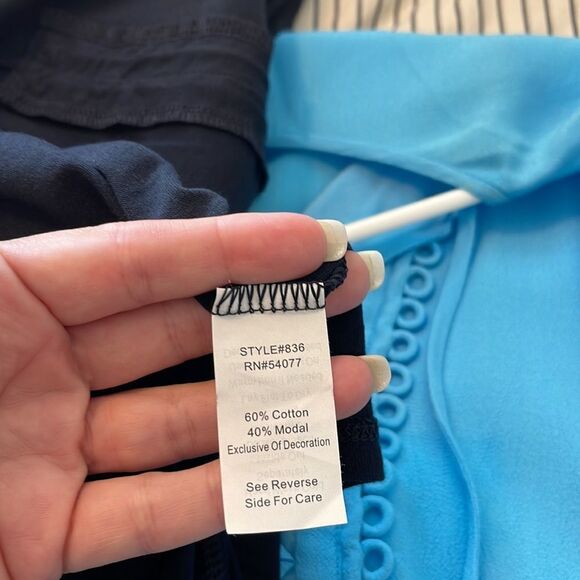 CAbi #836 Navy Ahoy High Low Tank Tunic Top Nautical Rope Small - Picture 4 of 4